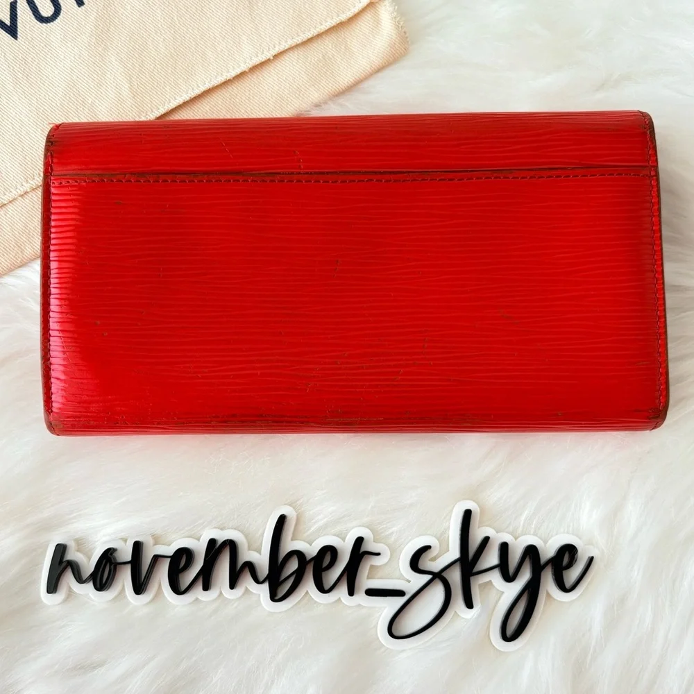 Louis Vuitton Red Epi Leather Sarah Envelope‎ Wallet